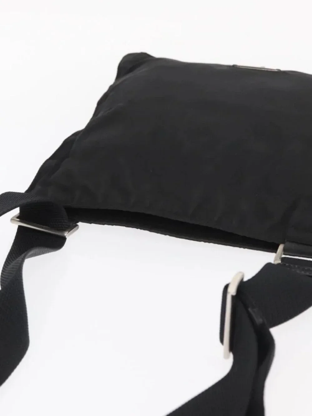 PRADA Shoulder Bag Nylon Black Silver Auth - Picture 3 of 16